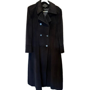 Jones New York Black Wool Coat Women's Size 12 Mid-Length Classic Winter